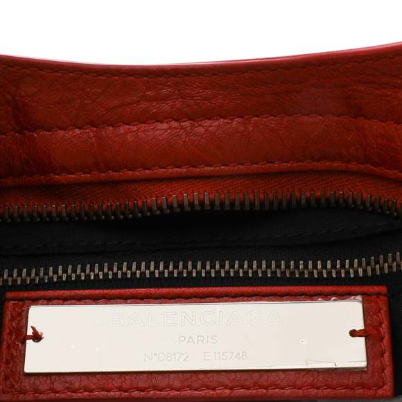 Balenciaga Red Lipstick Lambskin Classic City Bag - Picture 8 of 9